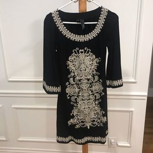 INC International Concepts Black Embroidery Dress